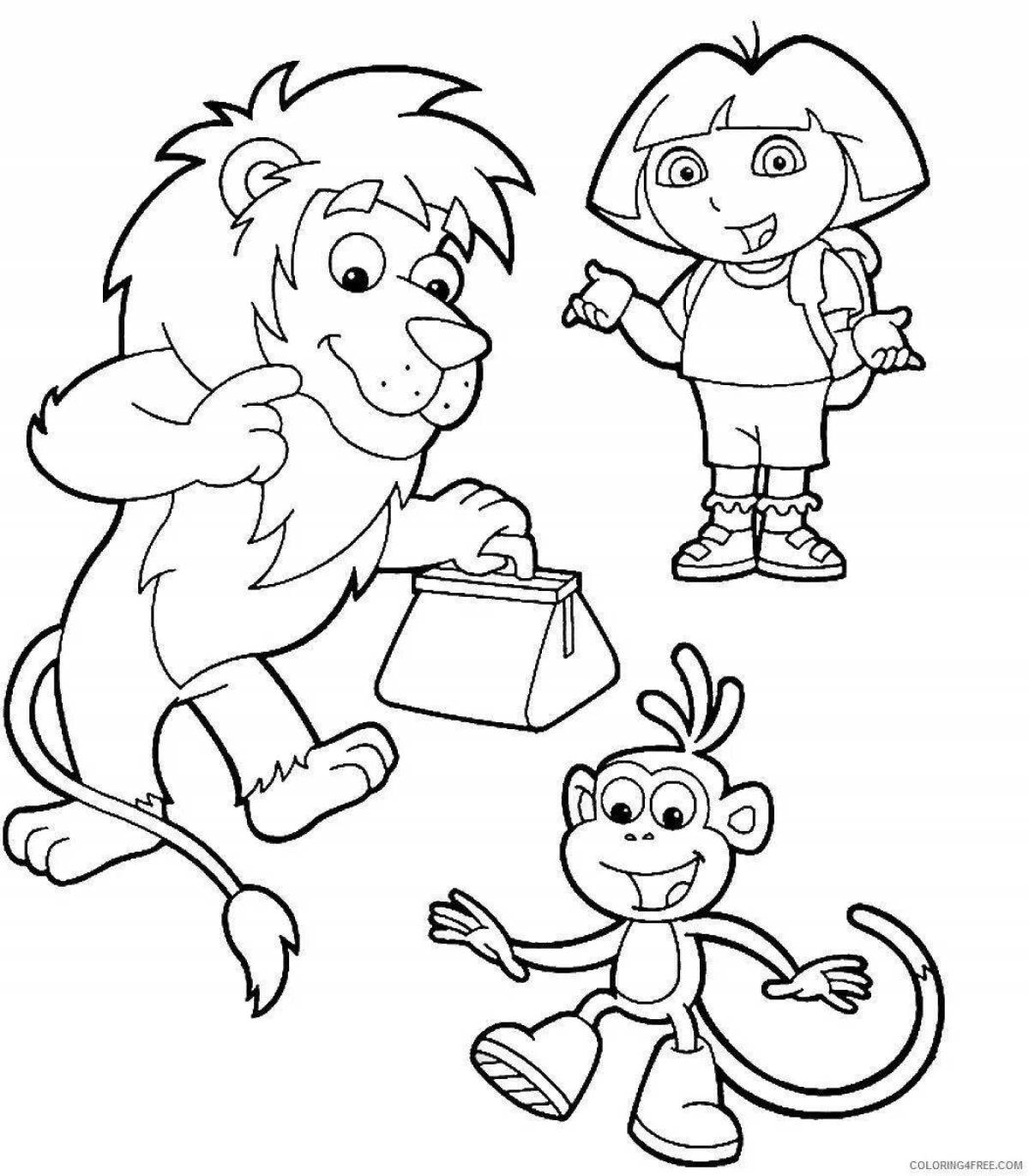 Colorful bright coloring doppelgänger for children 3-4 years old