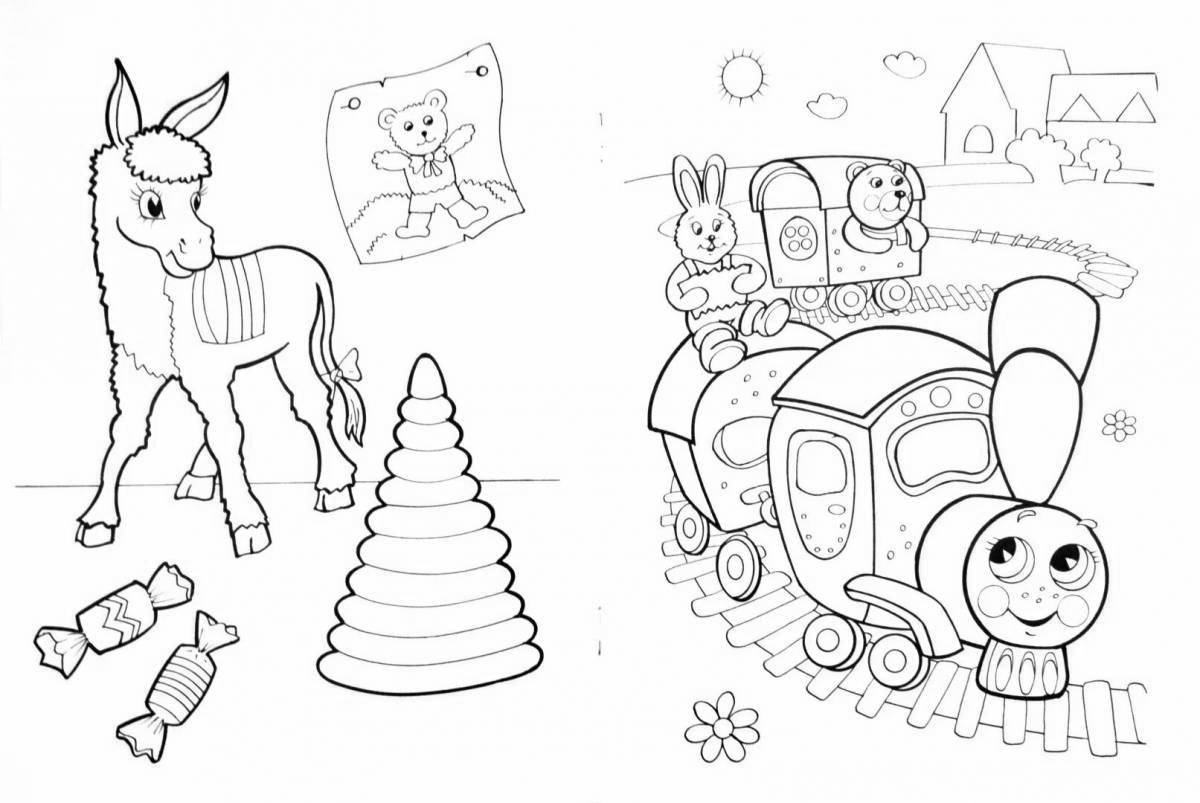 Color-lively coloring page double for children 3-4 years old