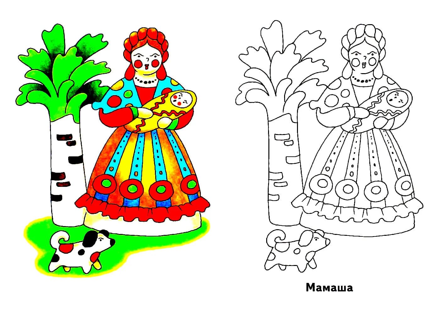 Lady dymkovskaya toy for children templates #3
