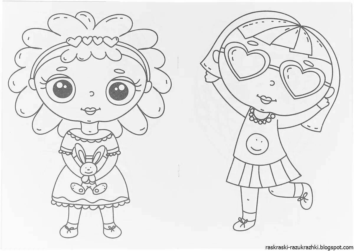 Glowing coloring page 2 for girls