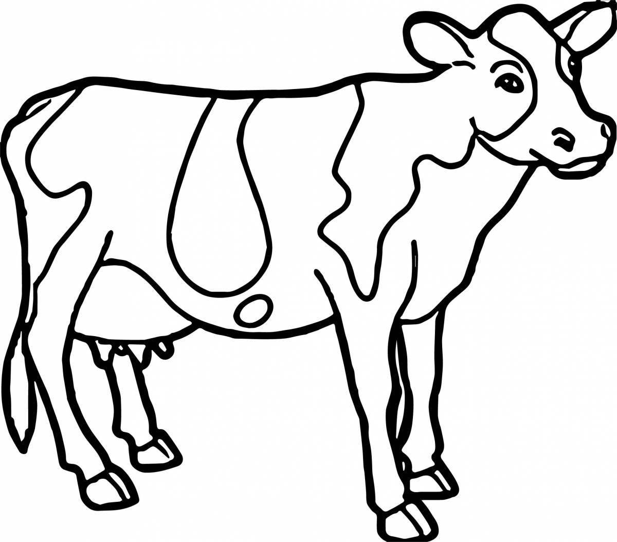 Joyful cow coloring for kids 2 3 years old