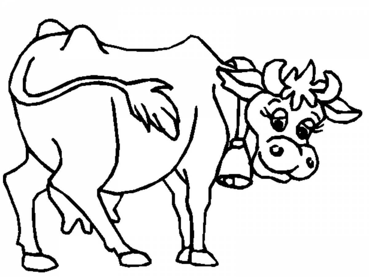 Fancy coloring cow for toddlers 2 3 years old