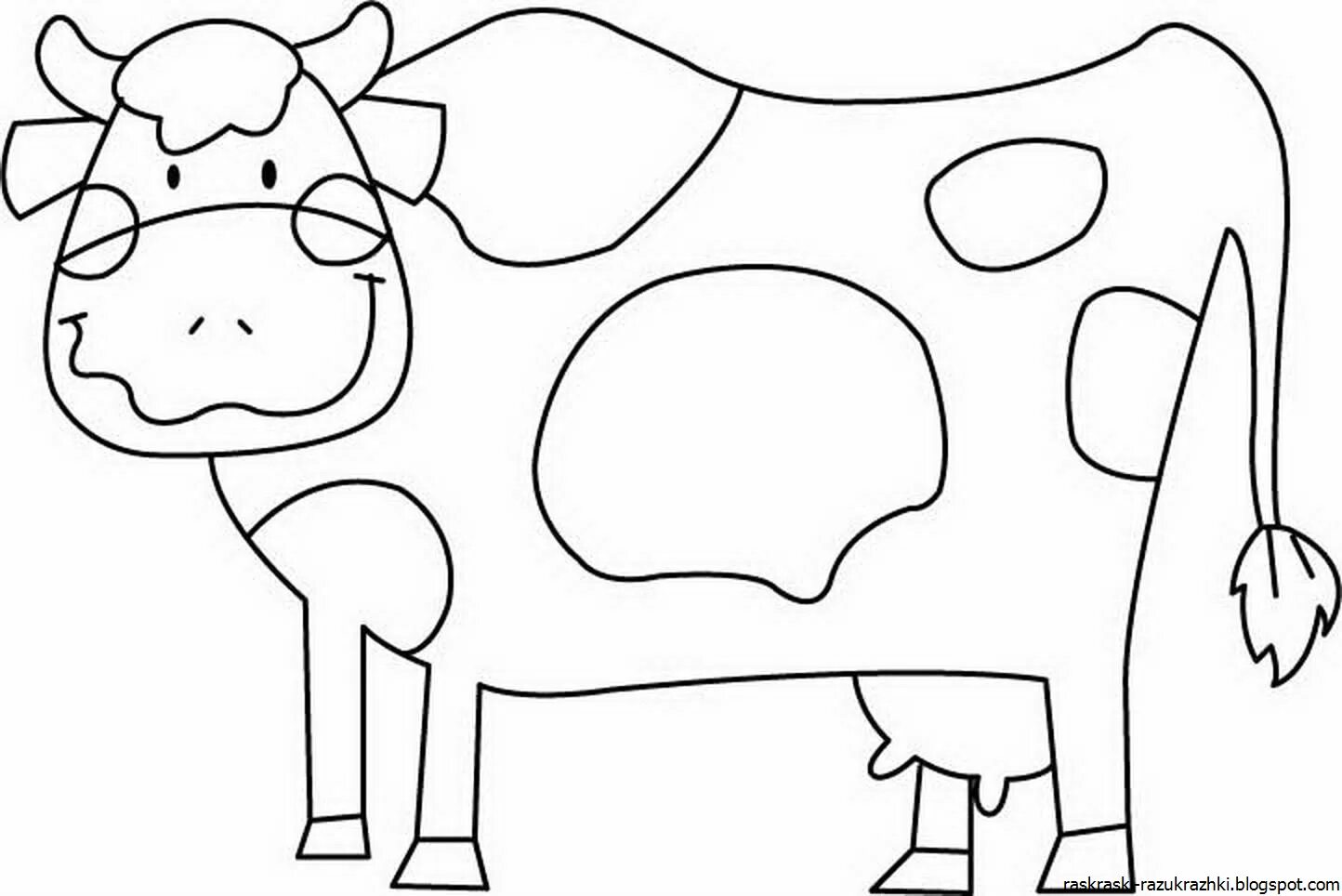 Славная раскраска корова для малышей 2 3 лет