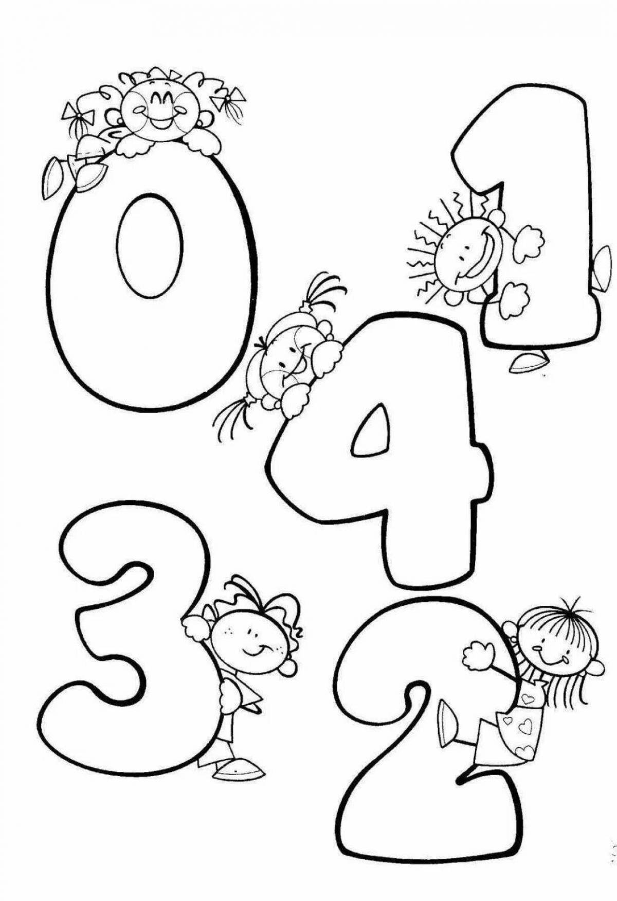 Fun coloring number 4 for kids