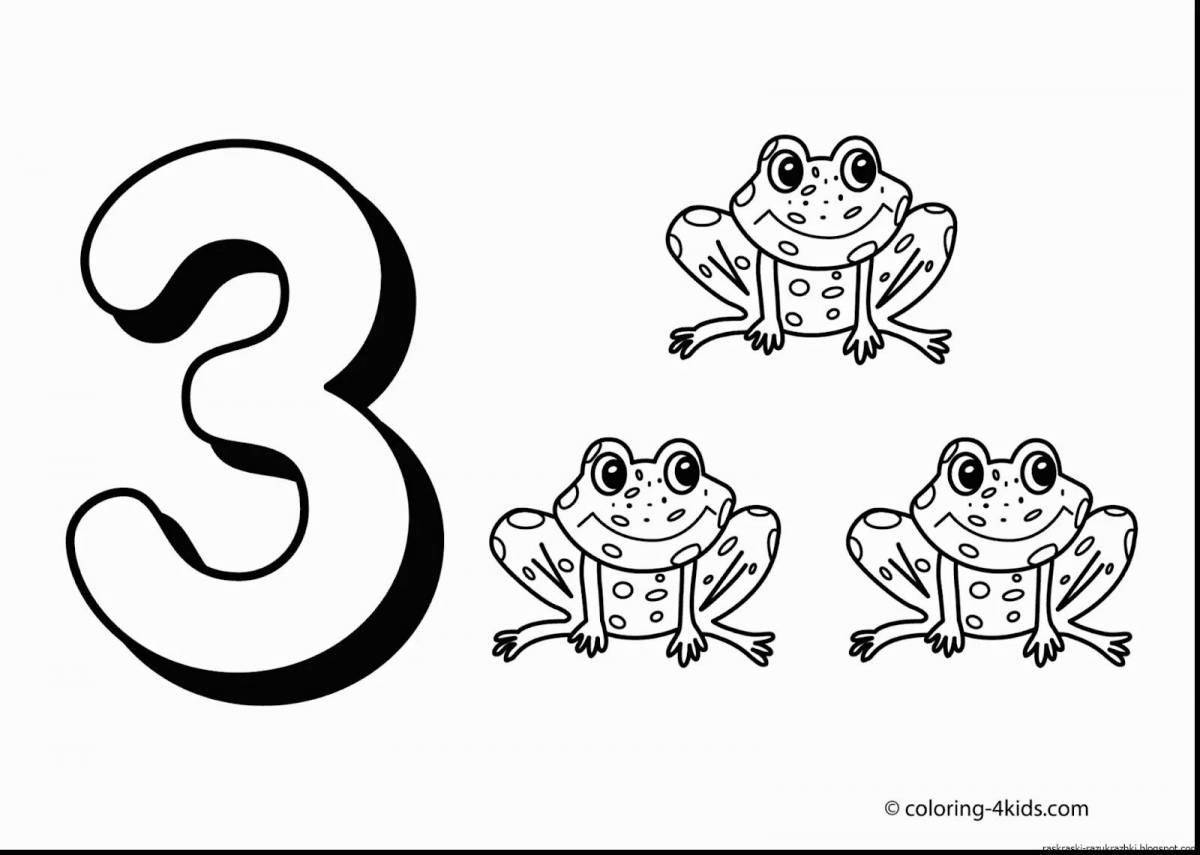 Great number 4 coloring book for kids