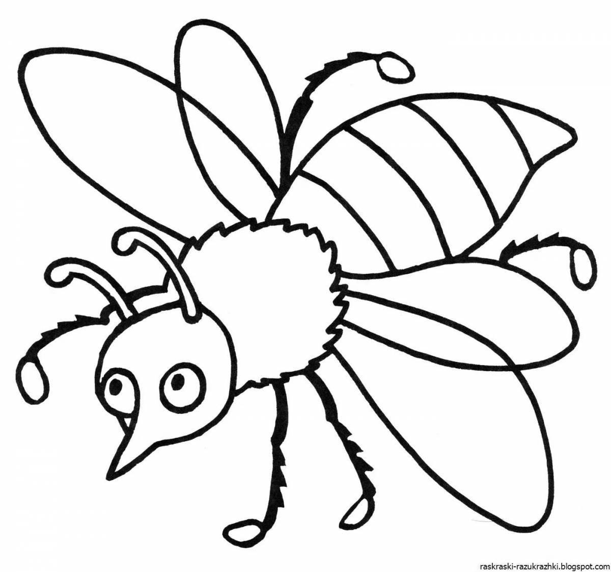 Colorful insect coloring page for 6-7 year olds