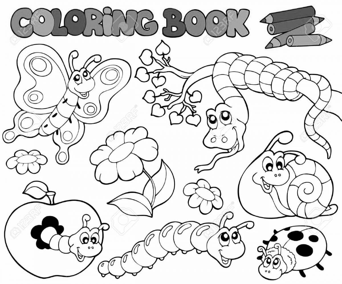 A fun insect coloring book for 6-7 year olds