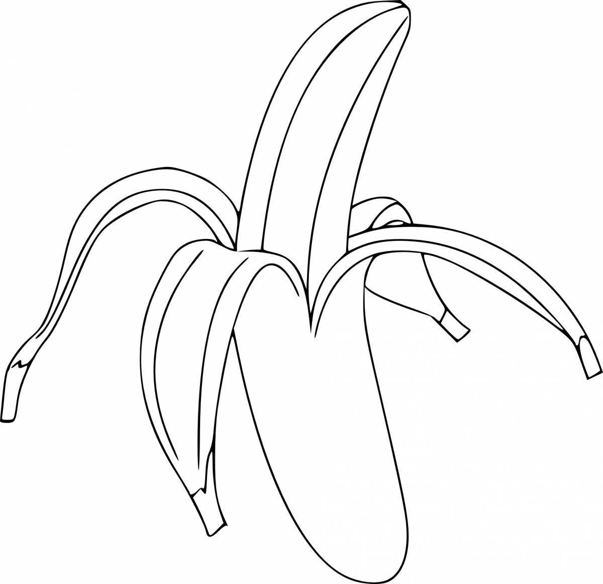 Веселая раскраска банан для детей 3-4 лет