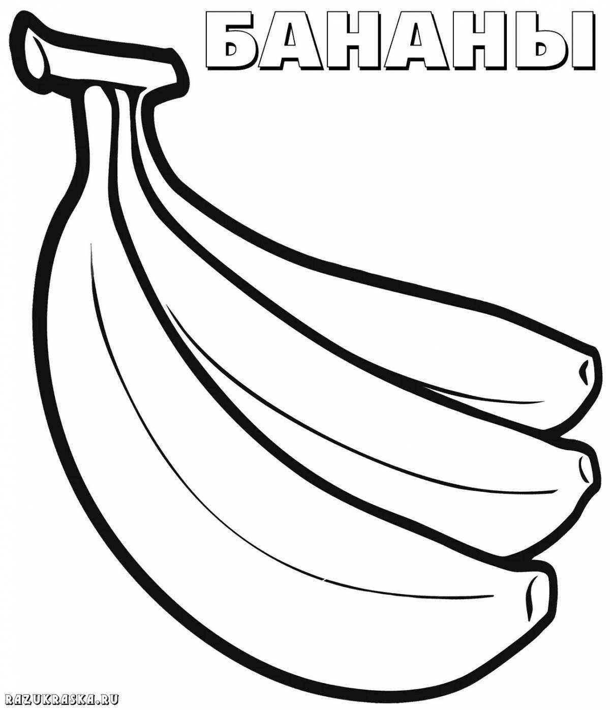 Креативная банановая раскраска для детей 3-4 лет