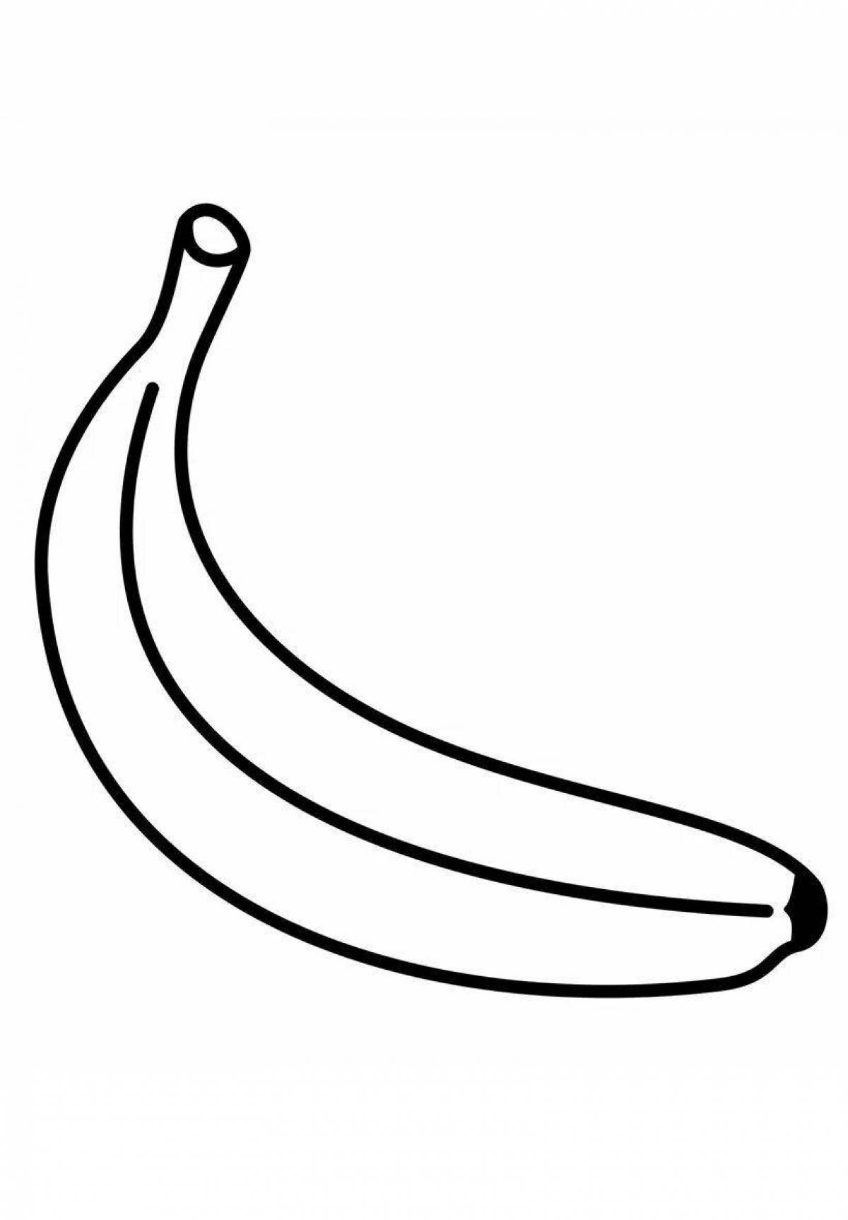Очаровательная банановая раскраска для детей 3-4 лет