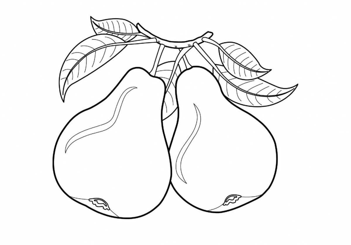 Fun coloring book pear for 3-4 year olds