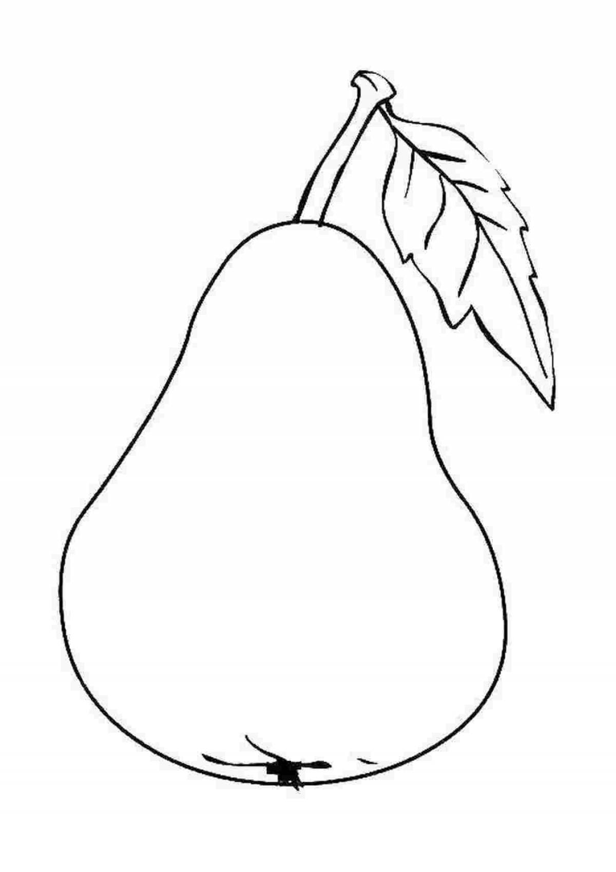 Delightful pear coloring book for 3-4 year olds