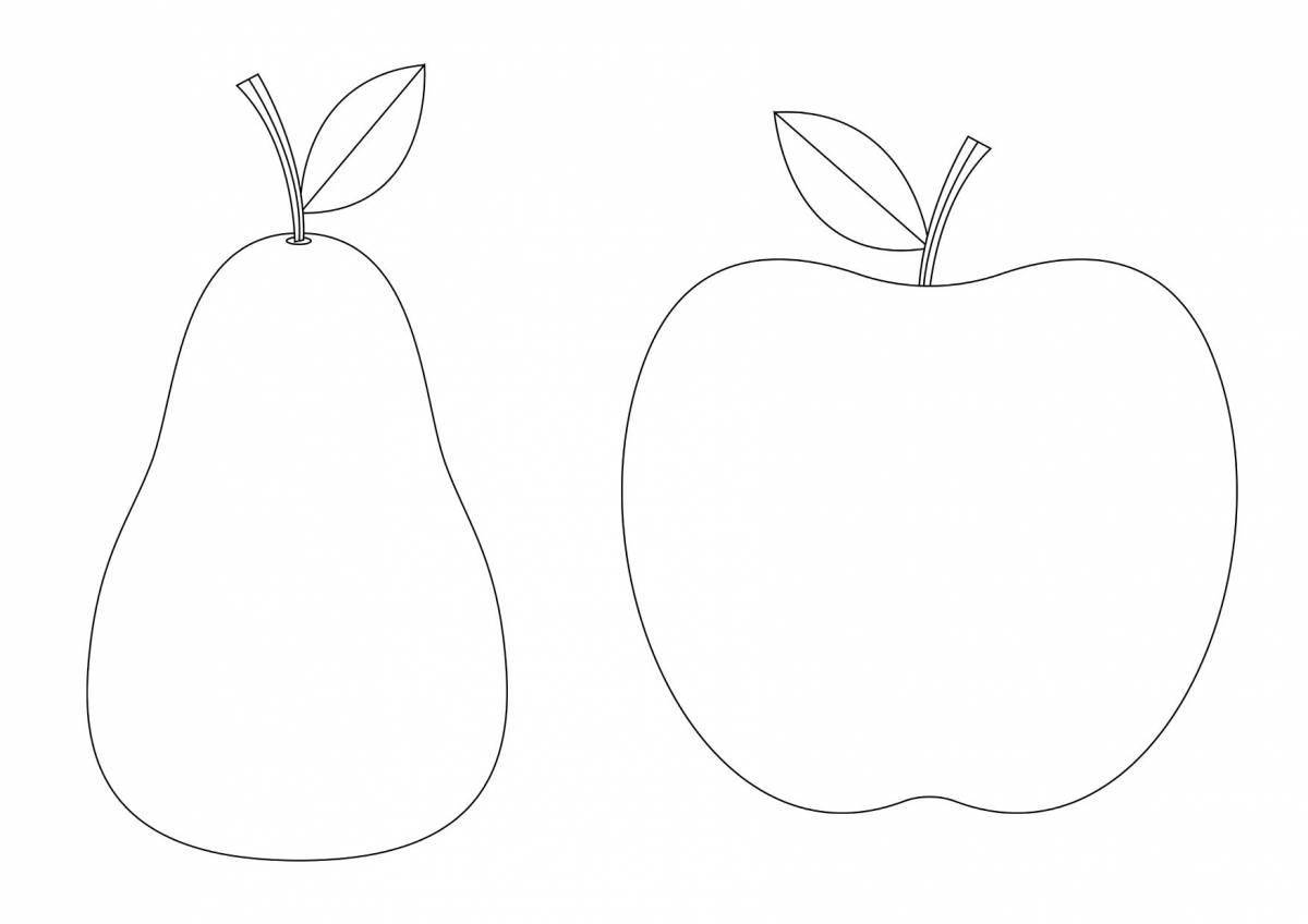 Adorable pear coloring book for 3-4 year olds