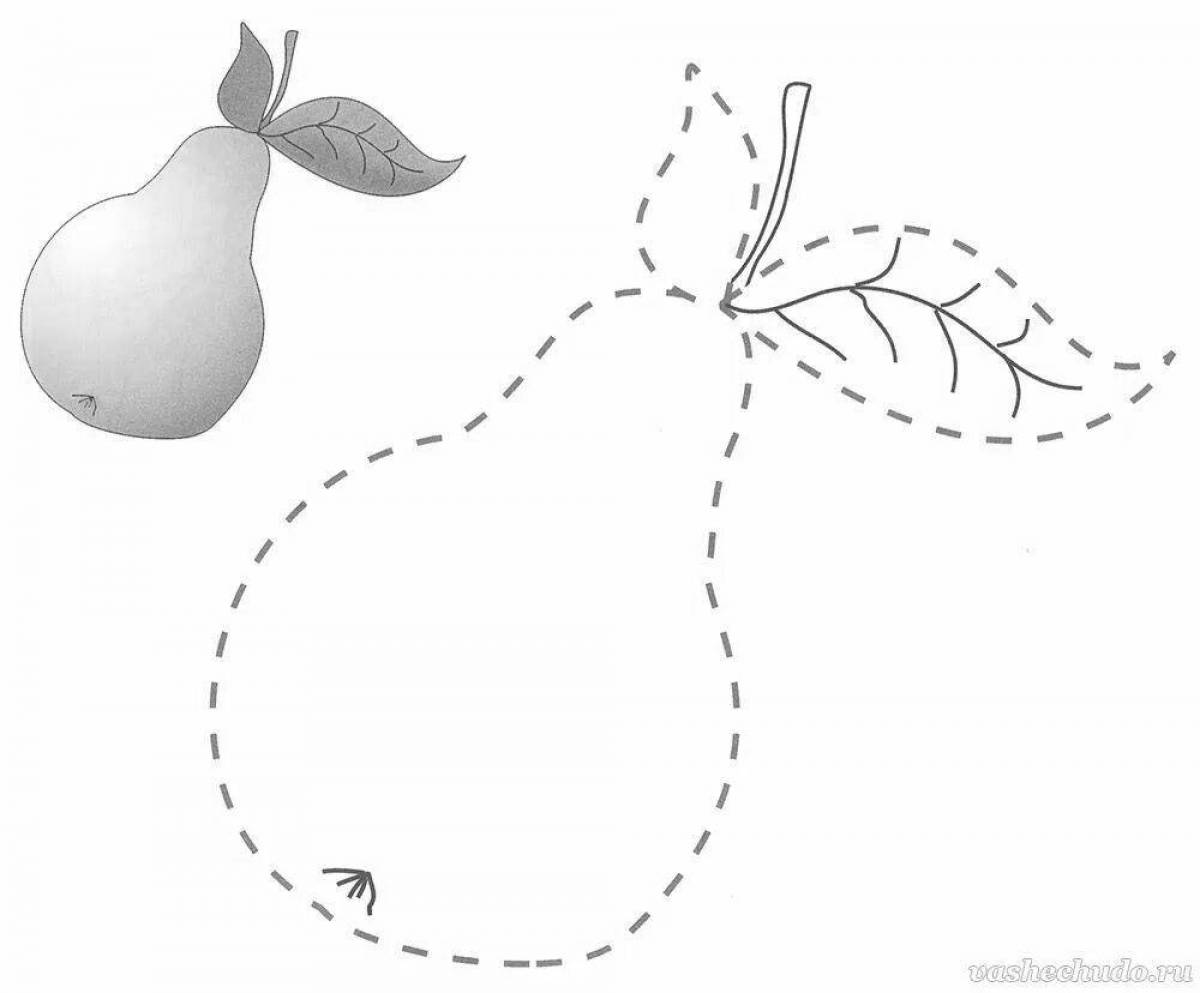Cute pear coloring book for 3-4 year olds