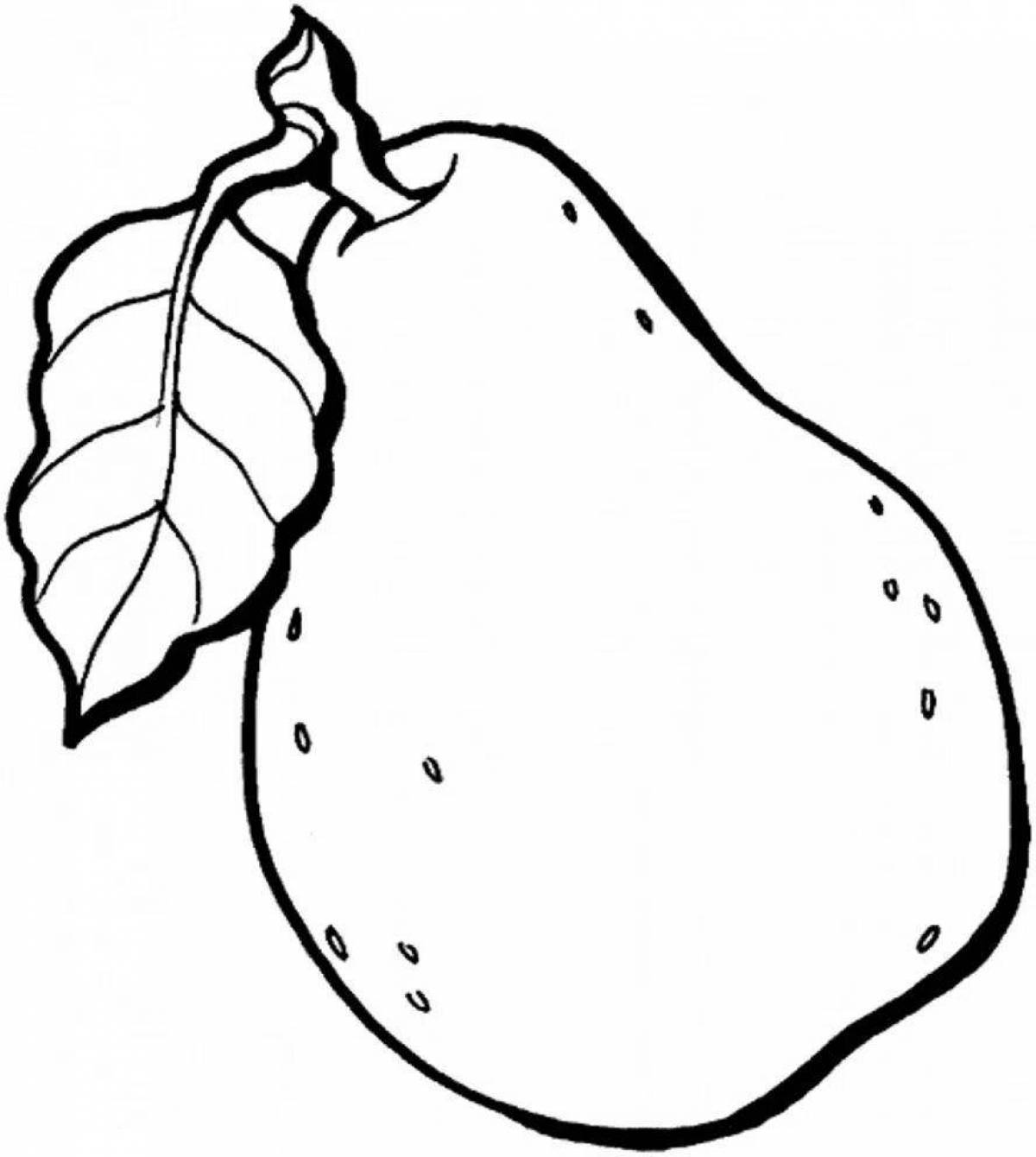 Live pear coloring for children 3-4 years old