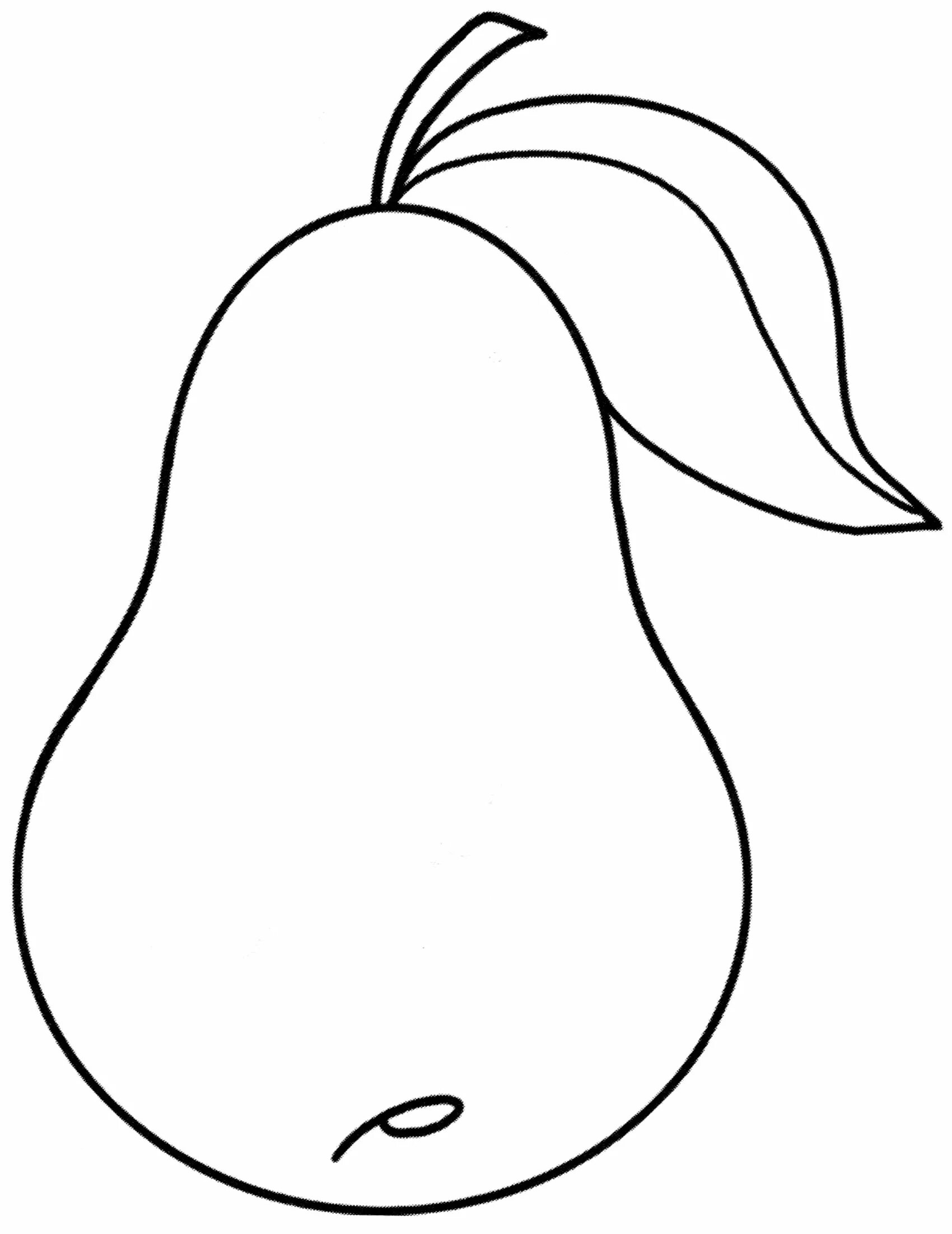 Coloring page joyful pear for children 3-4 years old