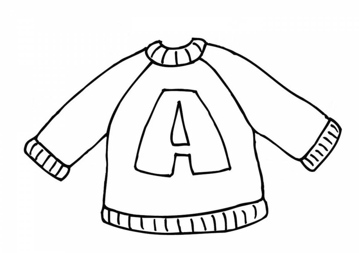 Great winter clothes coloring page for 6-7 year olds