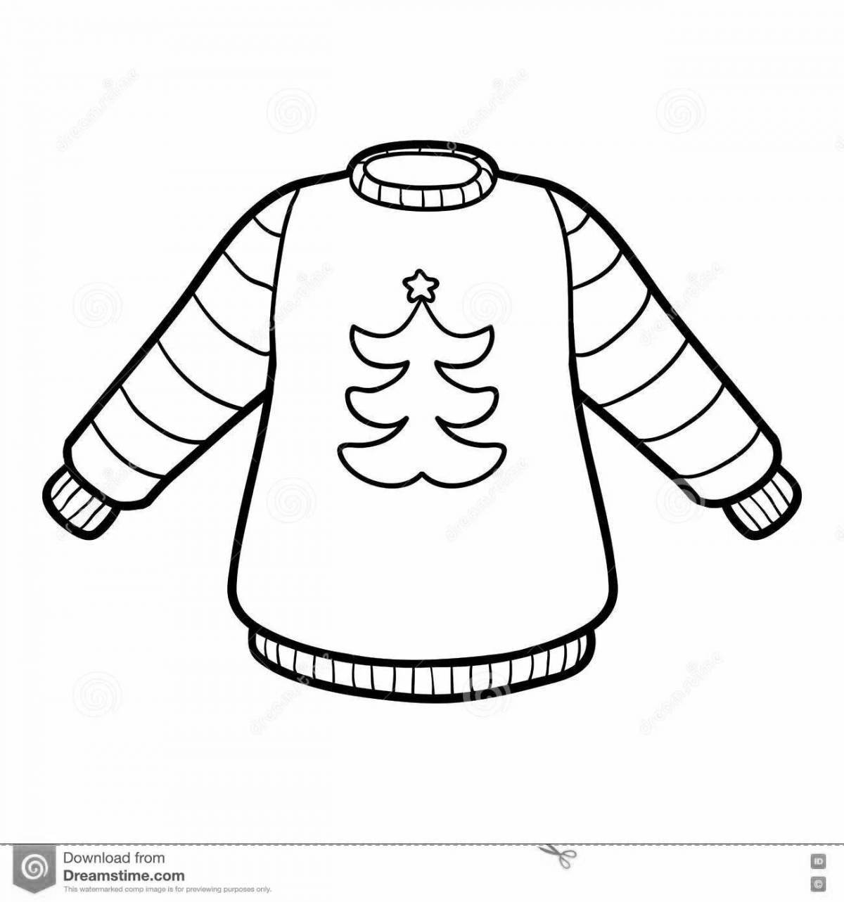 Adorable winter clothes coloring page for 6-7 year olds