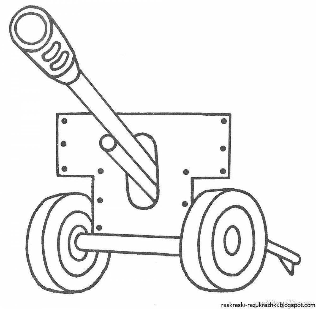 Colour-frenzy military equipment coloring pages for 3-4 year olds