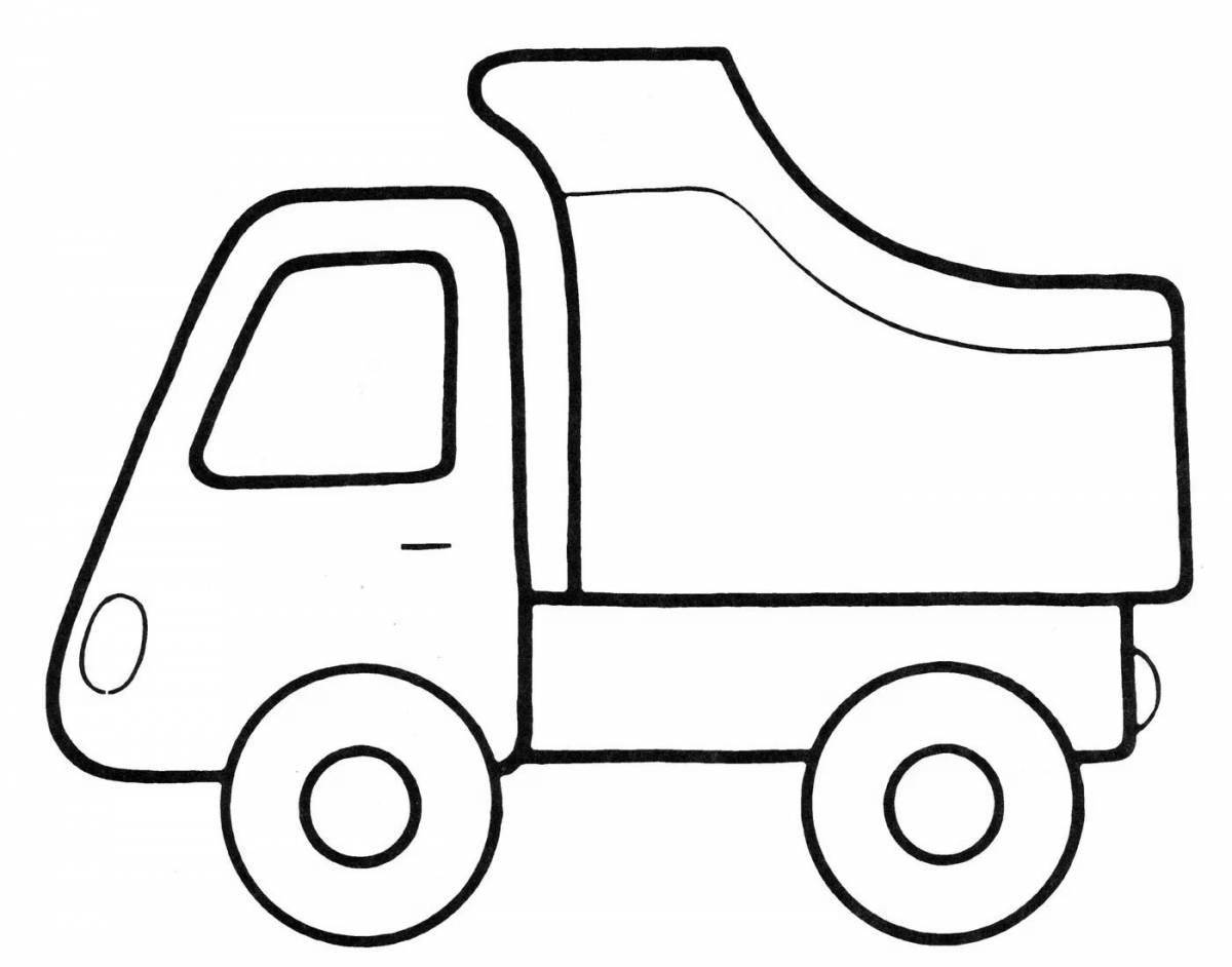 Яркая раскраска грузовиков для детей 3-4 лет
