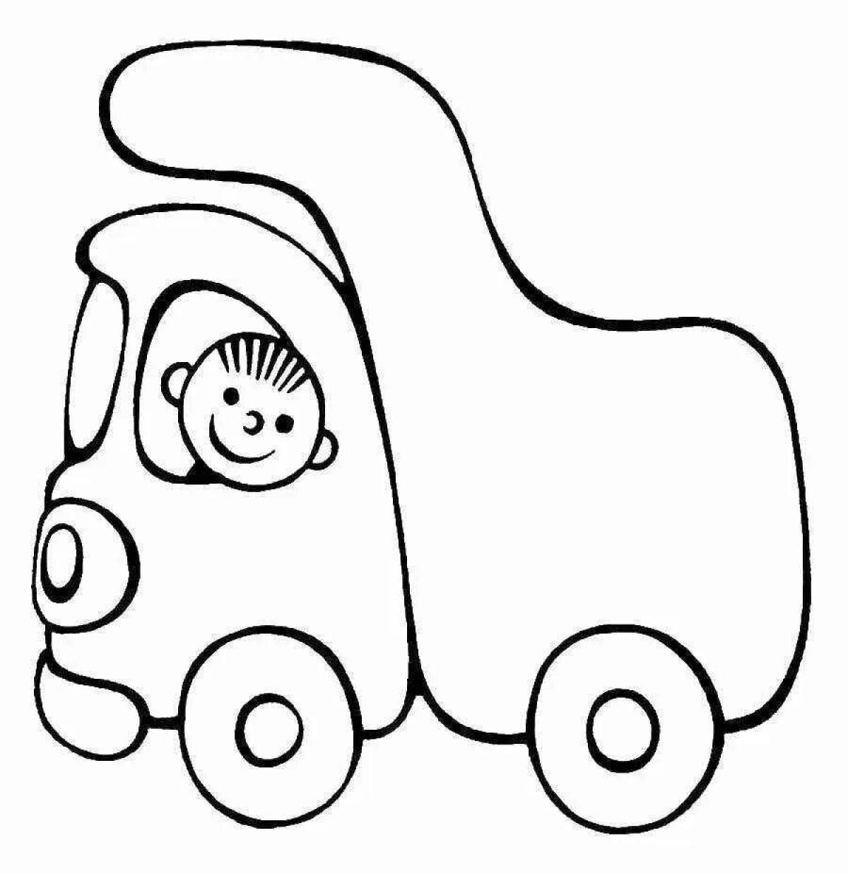 Веселый грузовик раскраски для детей 3-4 лет