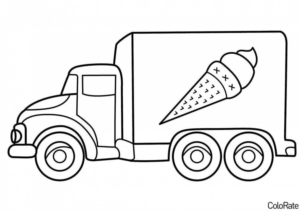 Изысканный грузовик раскраски для детей 3-4 лет