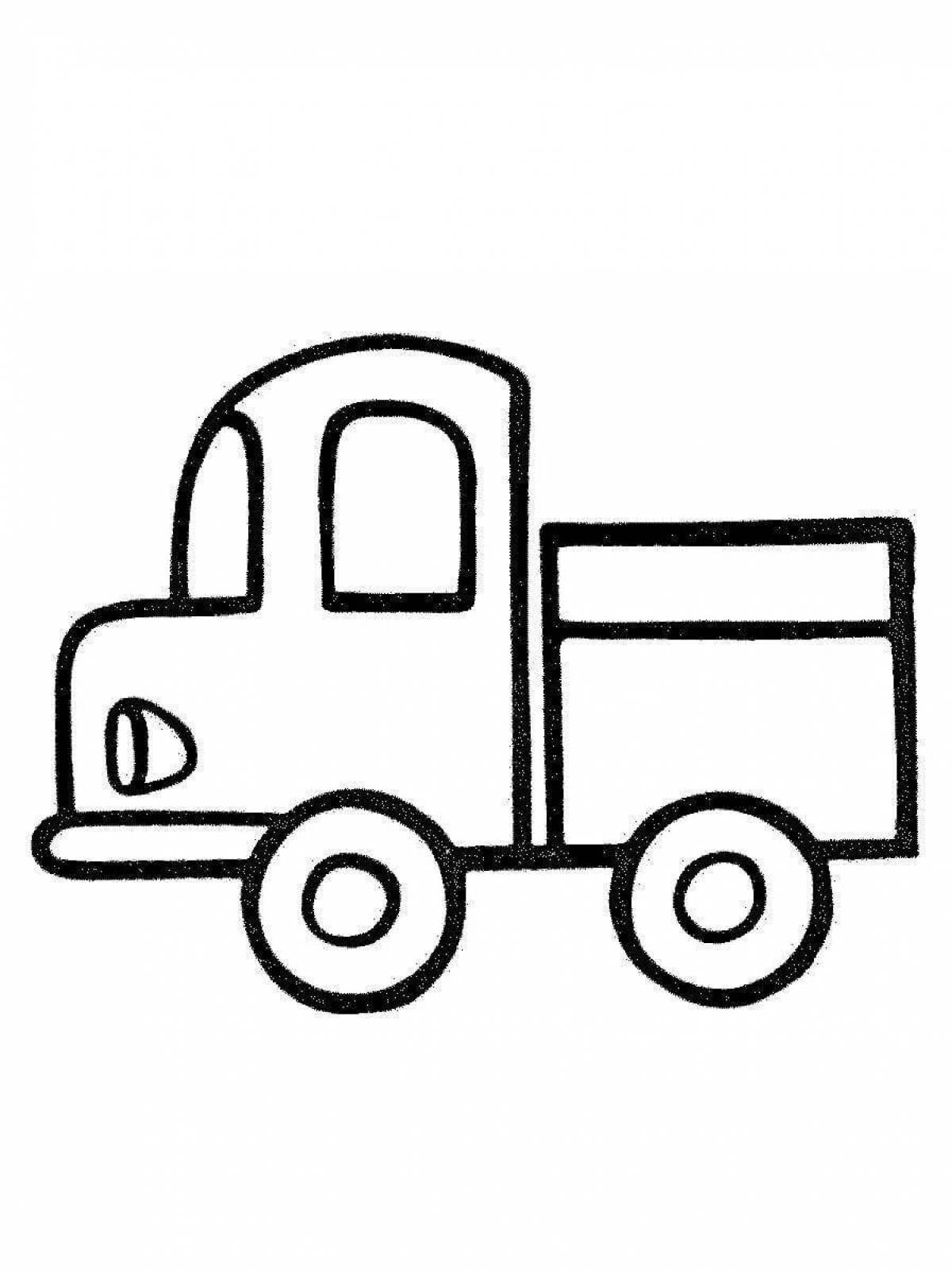 Раскраска взрывной грузовик для детей 3-4 лет