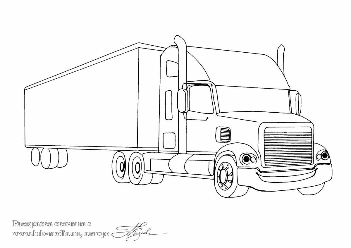 Color-frenzy truck coloring page for children 3-4 years old