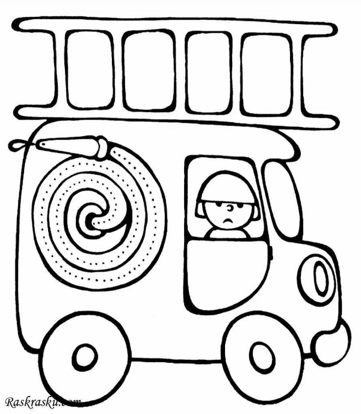 Яркая транспортная раскраска для малышей 2-3 лет