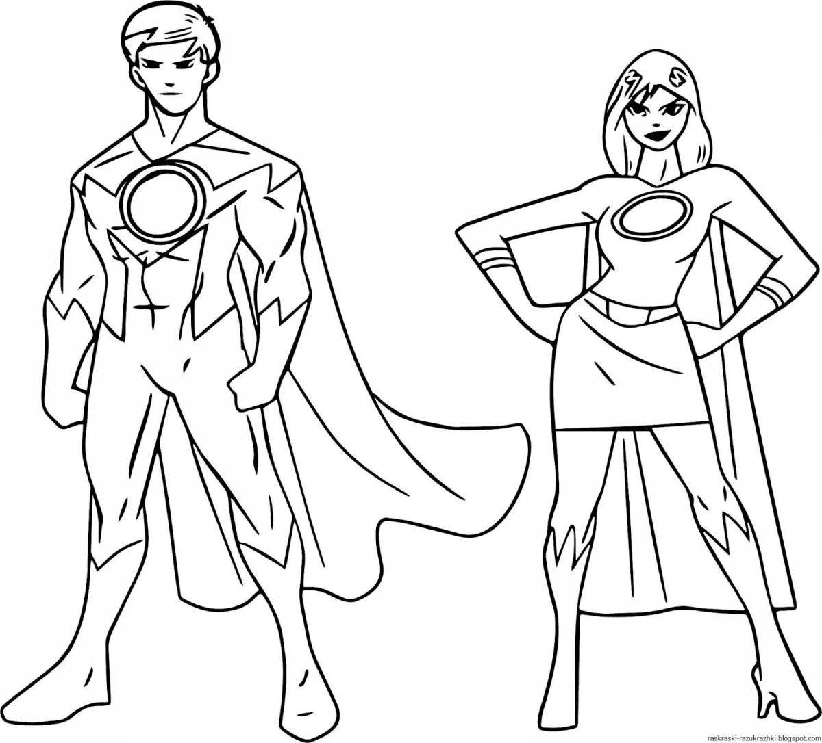 Incredible superhero coloring pages for kids 5-6 years old