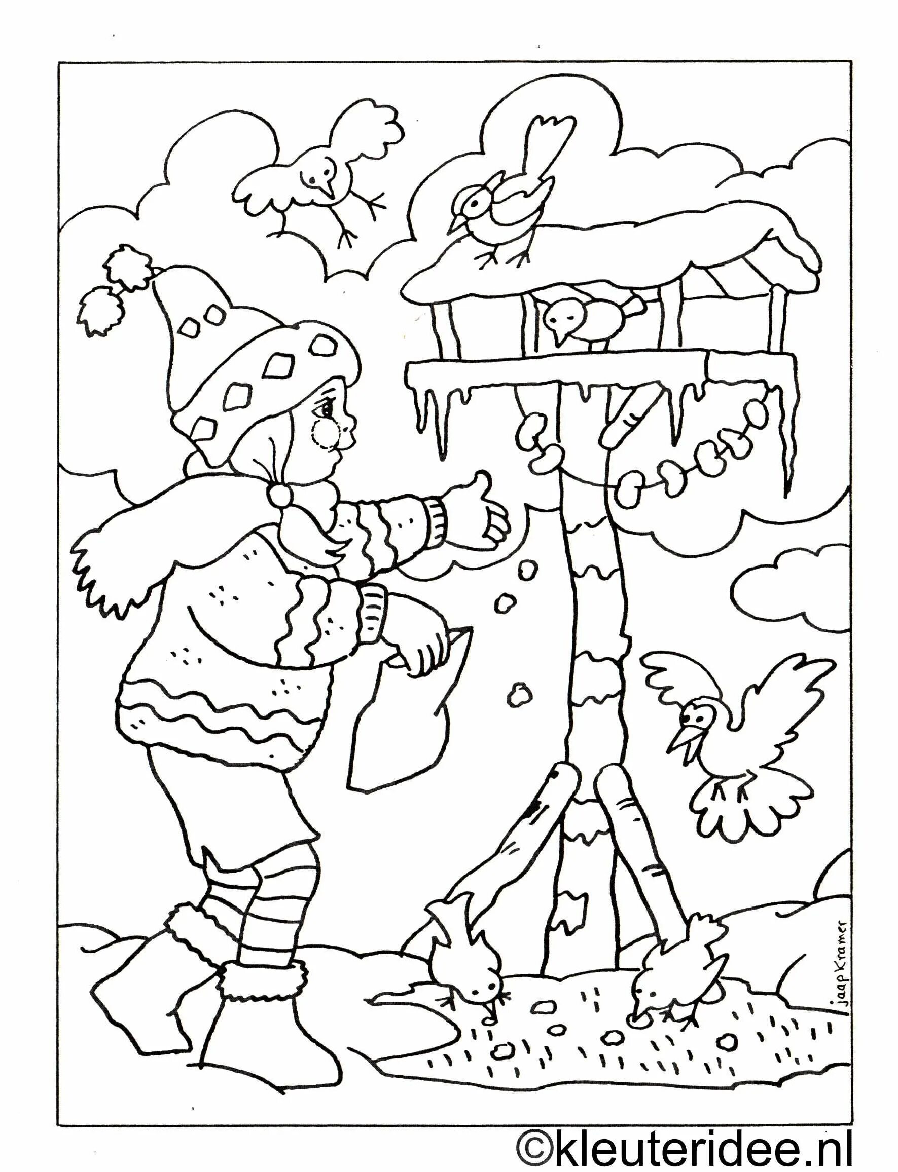 Gorgeous bird feeder coloring book for 4-5 year olds