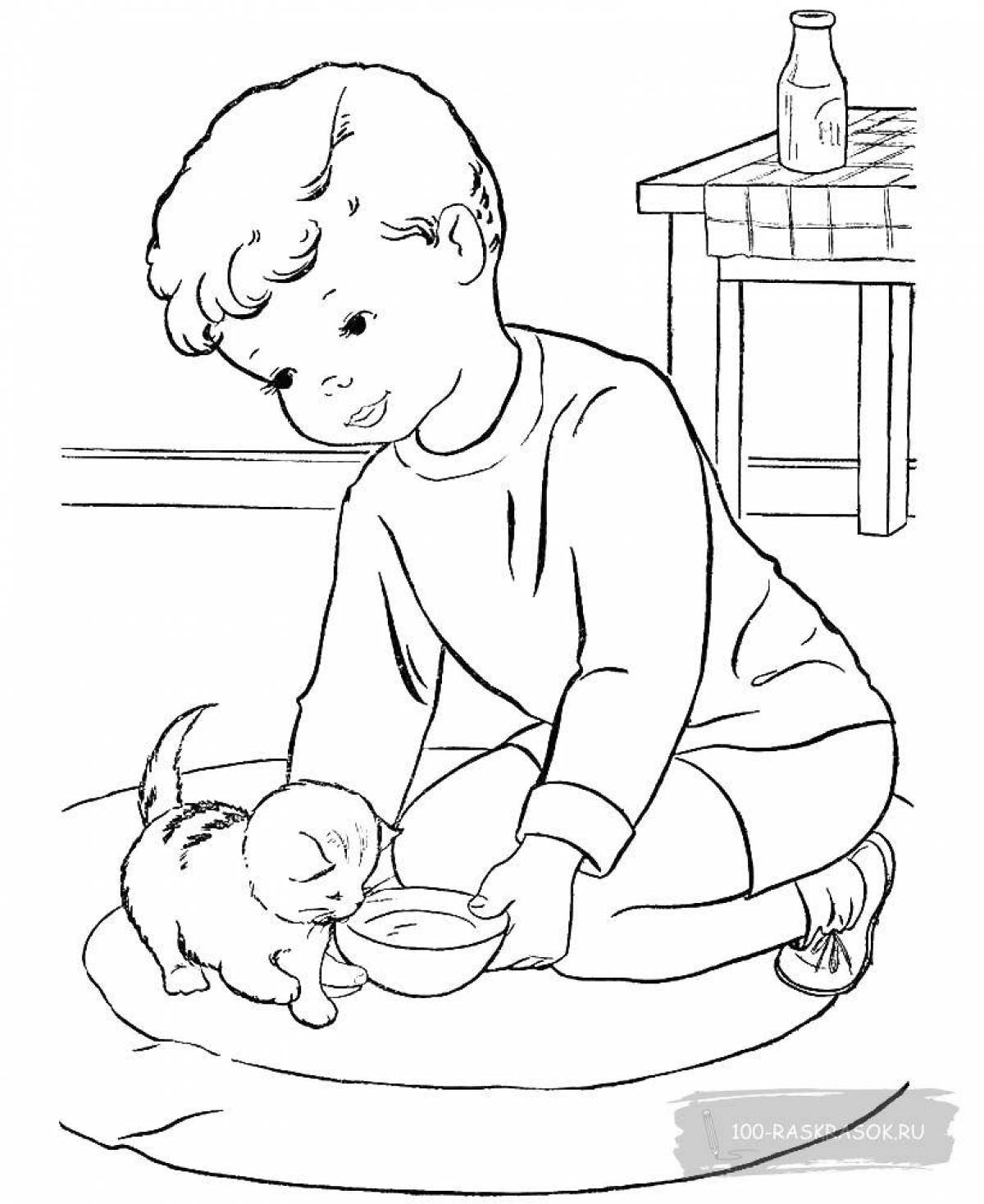 Inspiring good deed coloring page
