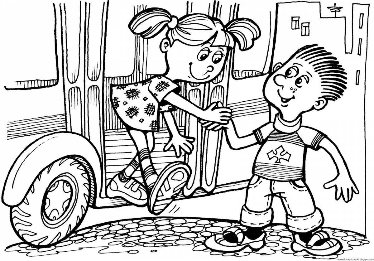Coloring page encouraging good deeds