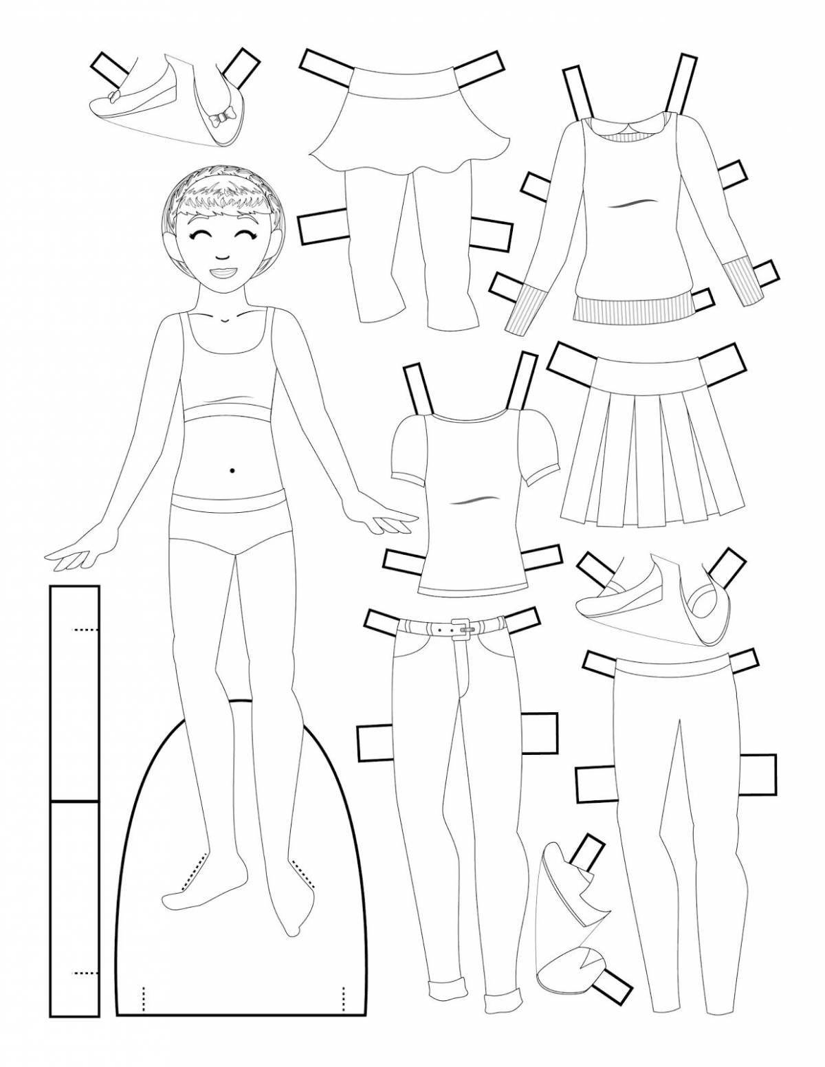 Paper doll boy with cutout clothes #6