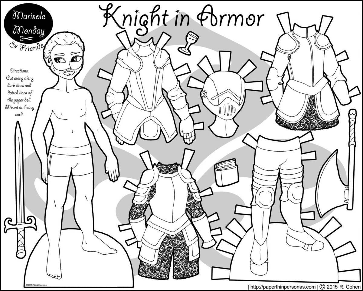 Paper doll boy with cutout clothes #10