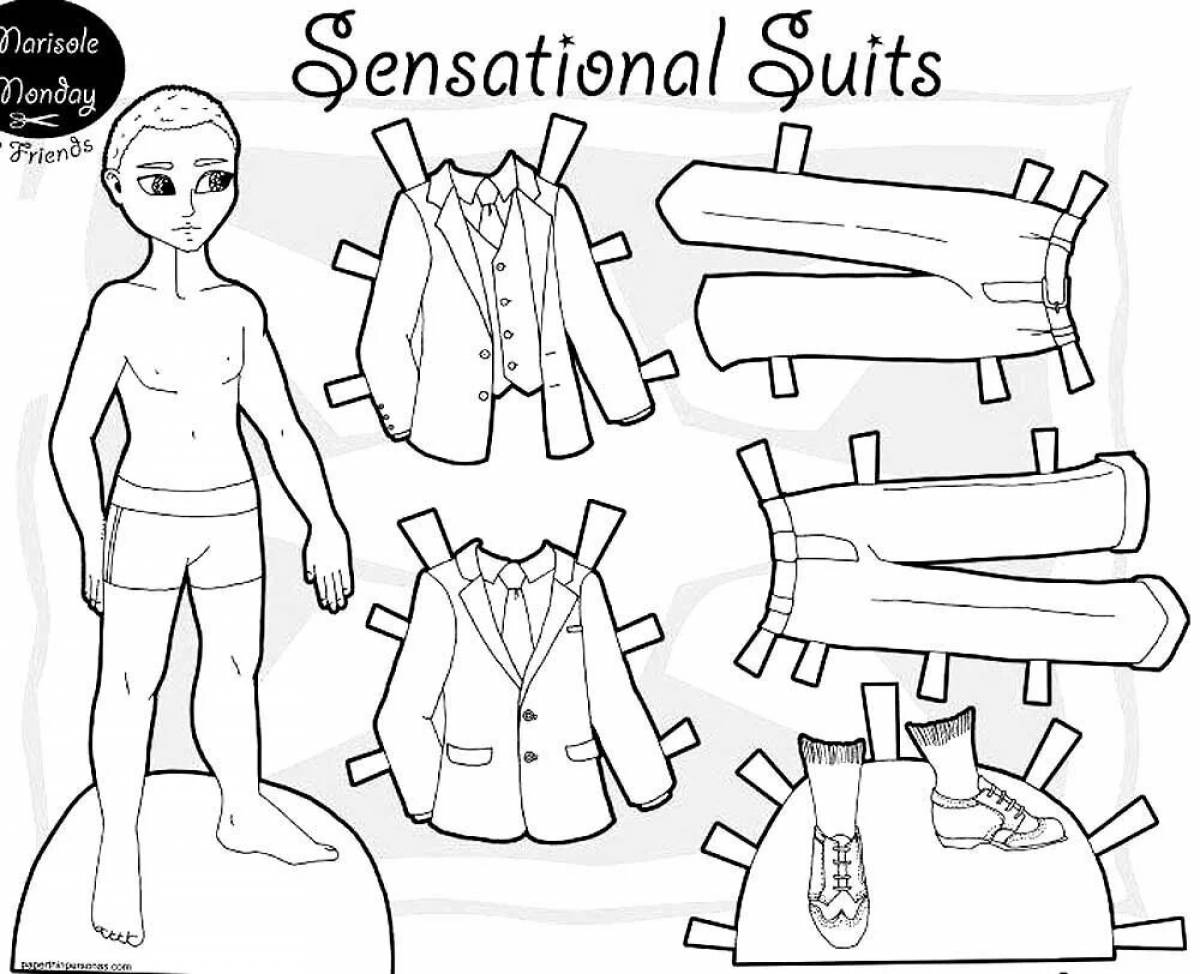 Paper doll boy with cutout clothes #17