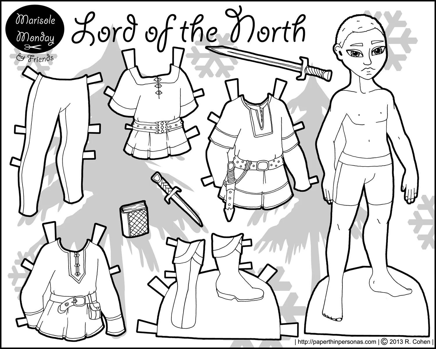 Бумажная кукла мальчик с одеждой для вырезания #18