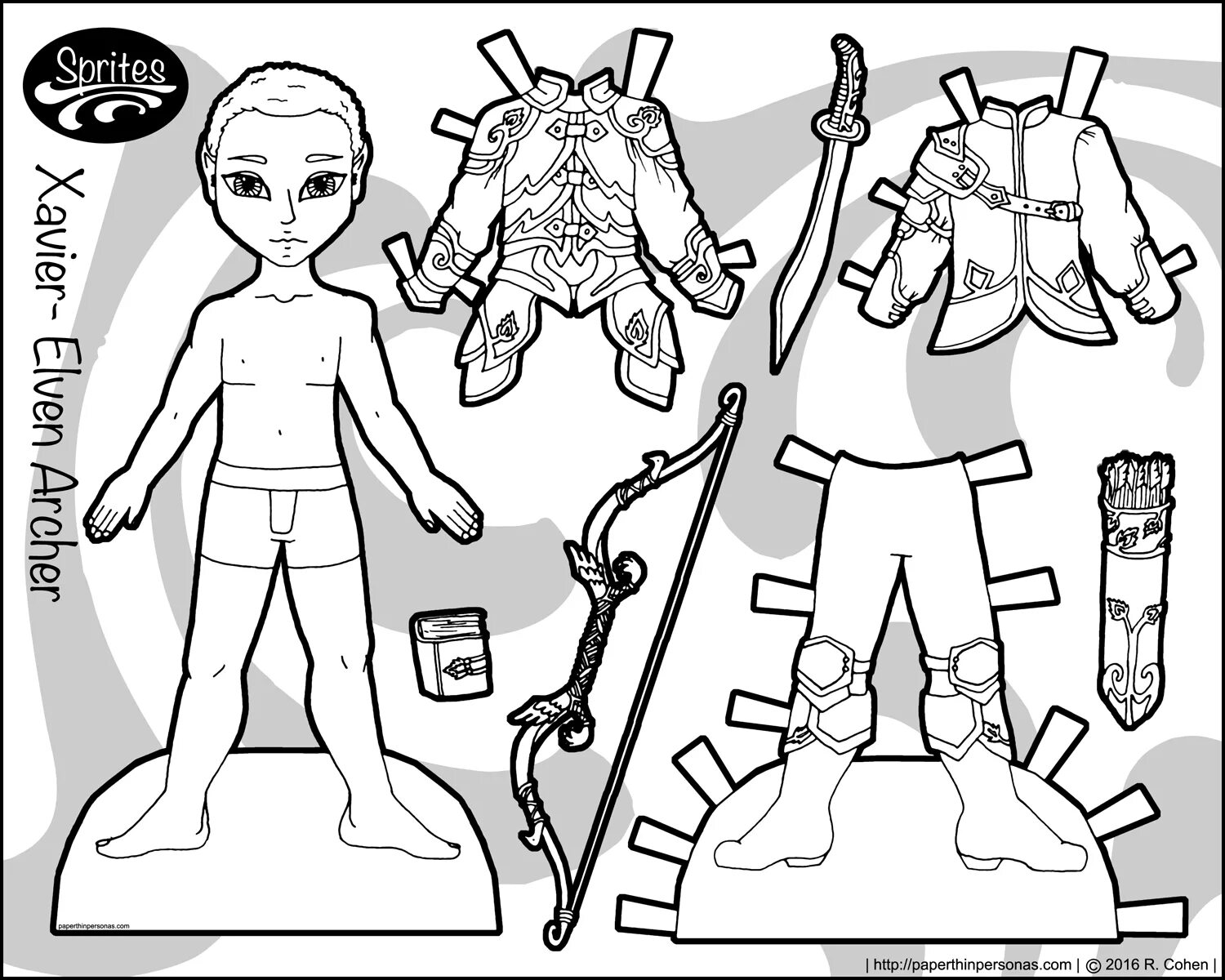 Бумажная кукла мальчик с одеждой для вырезания #19
