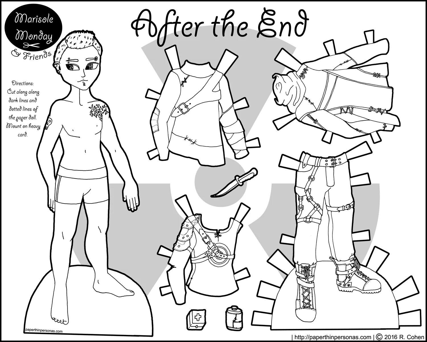Paper doll boy with cutout clothes #21