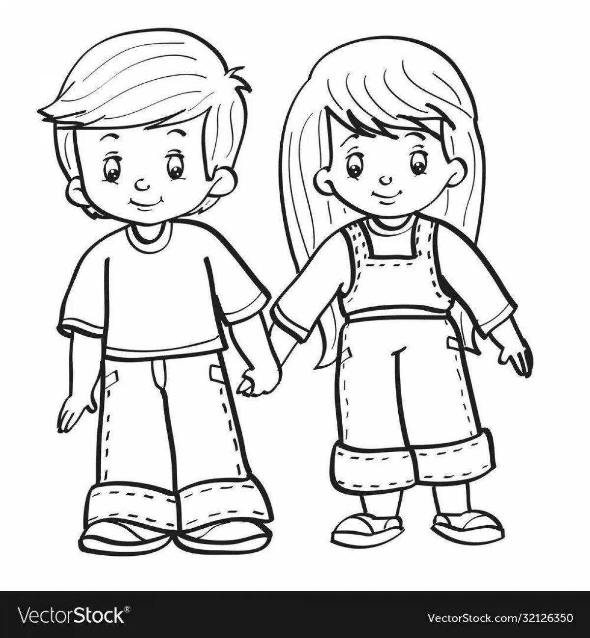 Joyful coloring pages for boys and girls