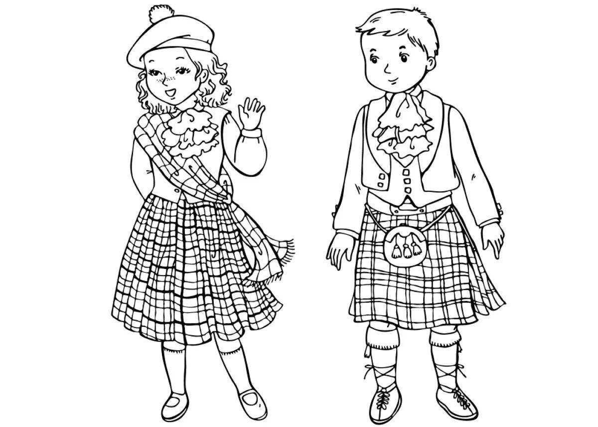 Colourful coloring pages boys and girls