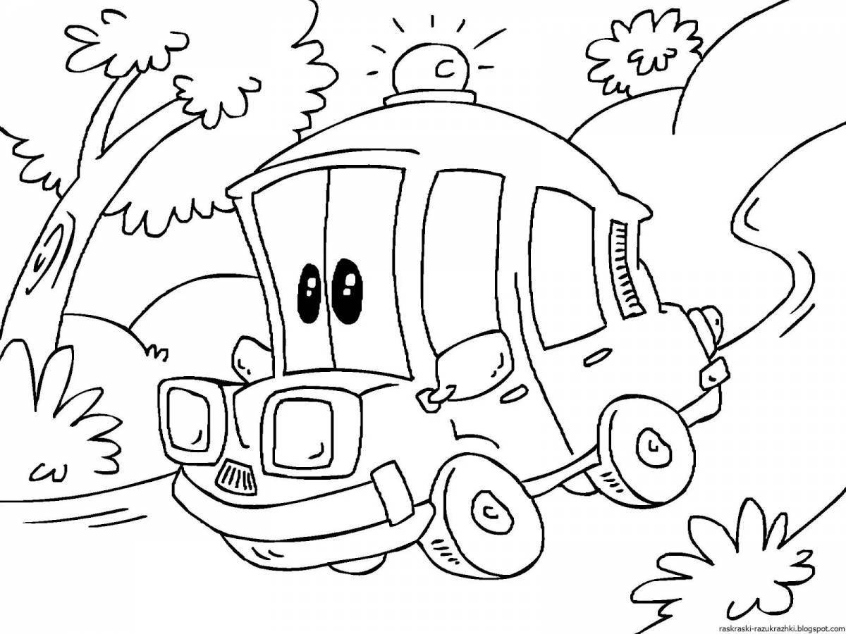 Cute cars coloring book for 4 year olds