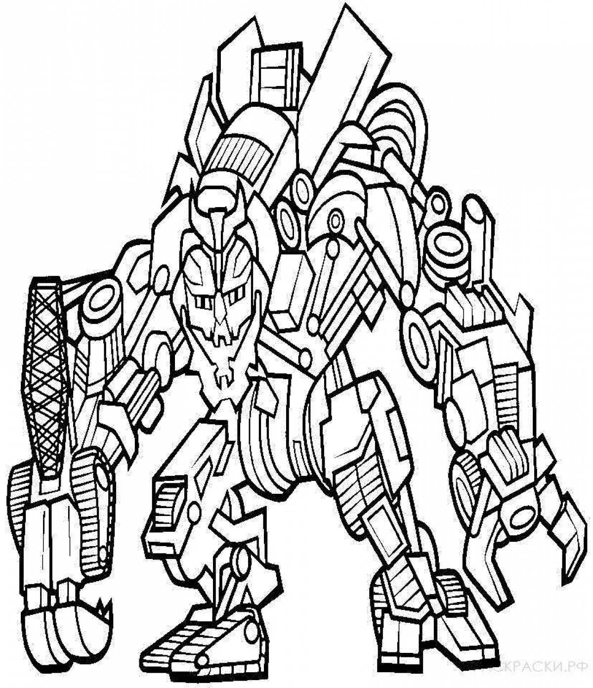 Funny coloring pages transformers for children 6-7 years old
