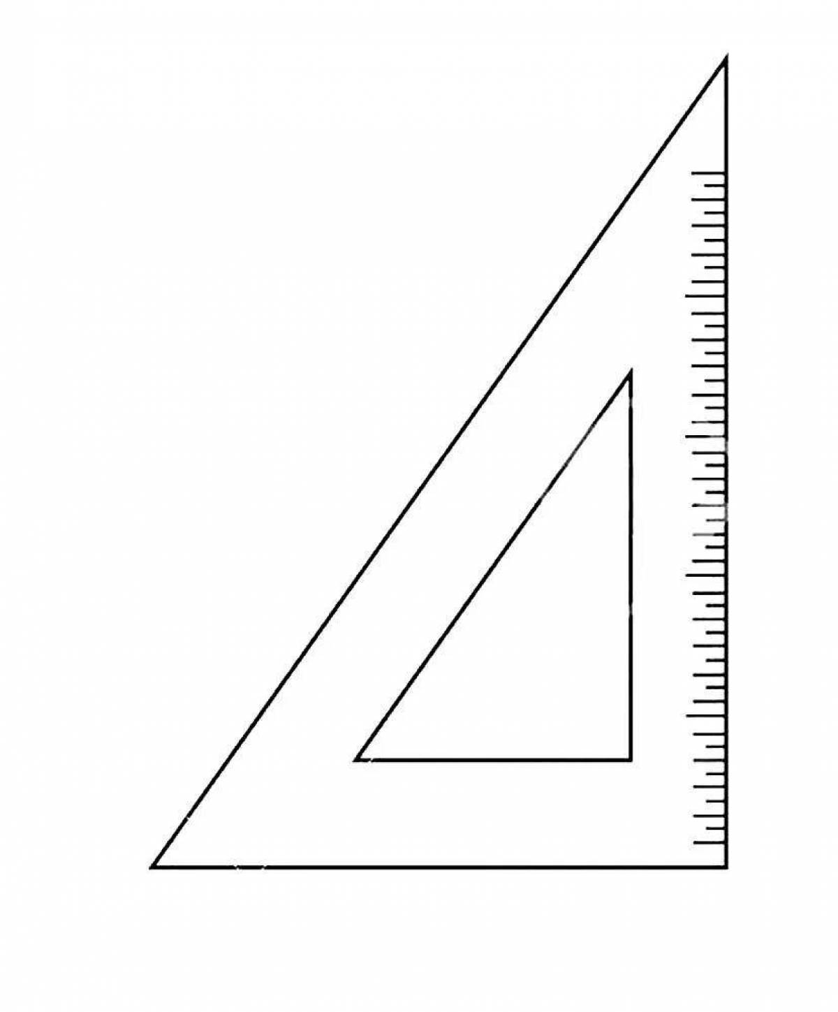 Углы треугольника линейки. Линейка раскраска. Линейка треугольник. Трафарет 