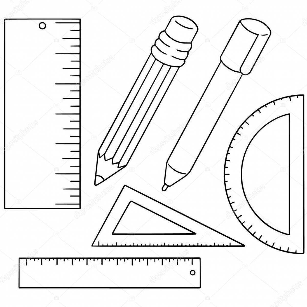 Как нарисовать линейку. Линейка раскраска. Трафарет школьные принадлежности. Линейка раскраска для детей. Распечатка карандаш и линейка.