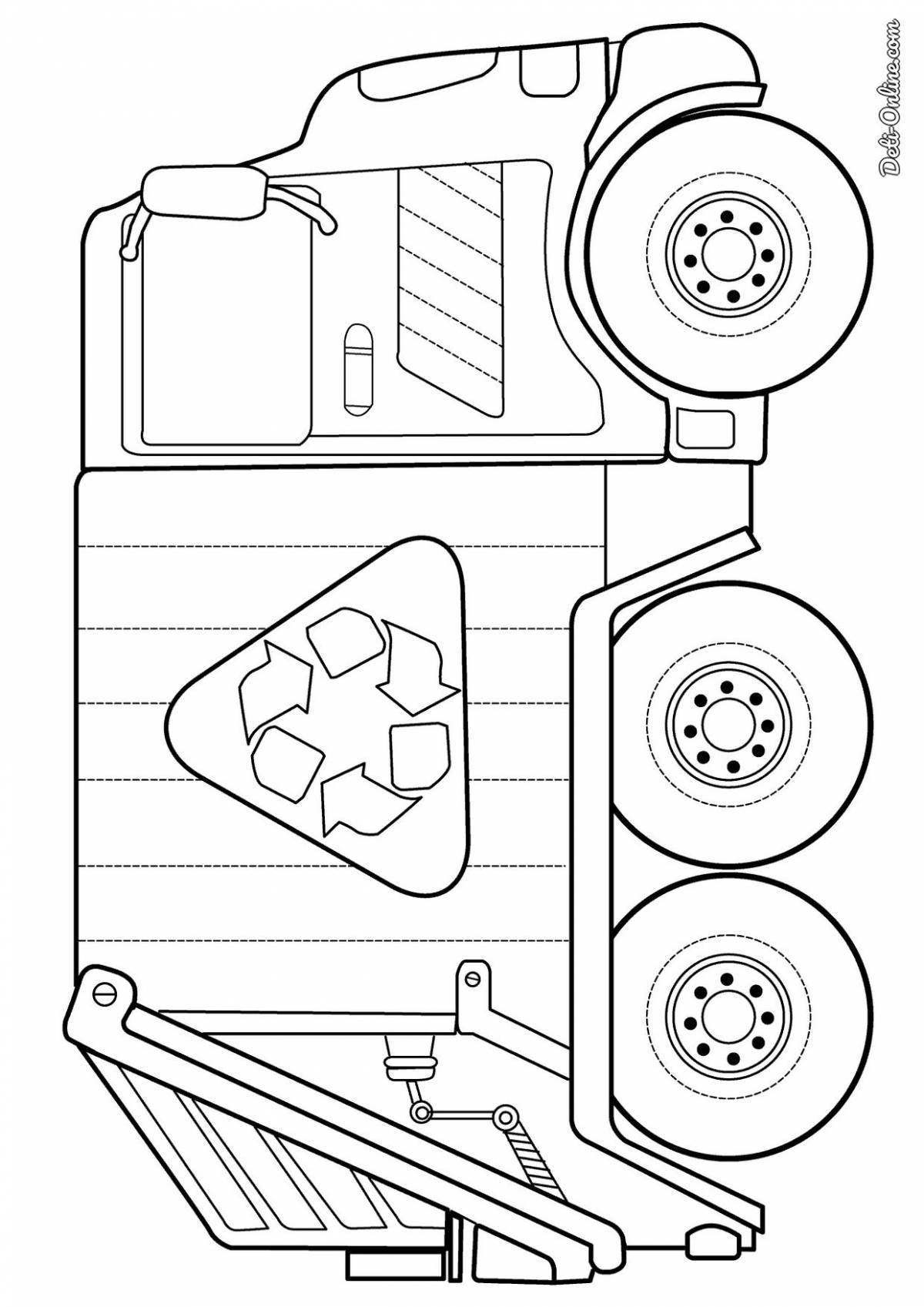 Мусоровоз рисунок карандашом для детей