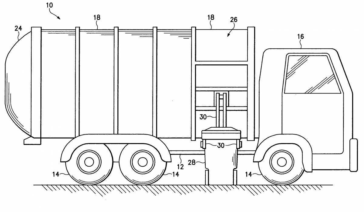 Нарисовать мусоровоз ребенку