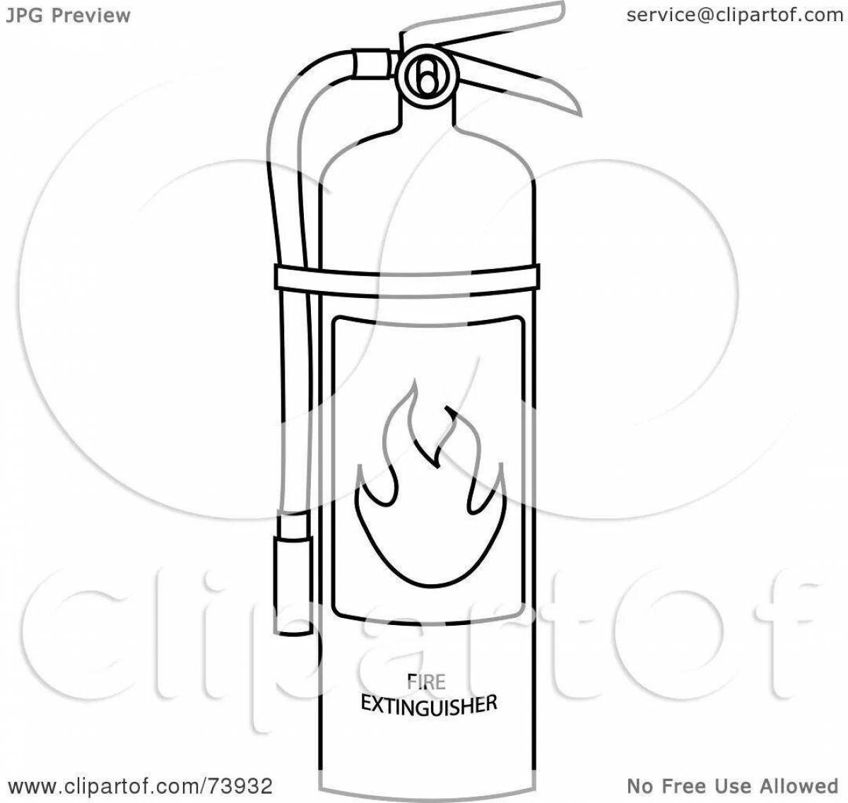 Картинка для раскрашивания огнетушитель
