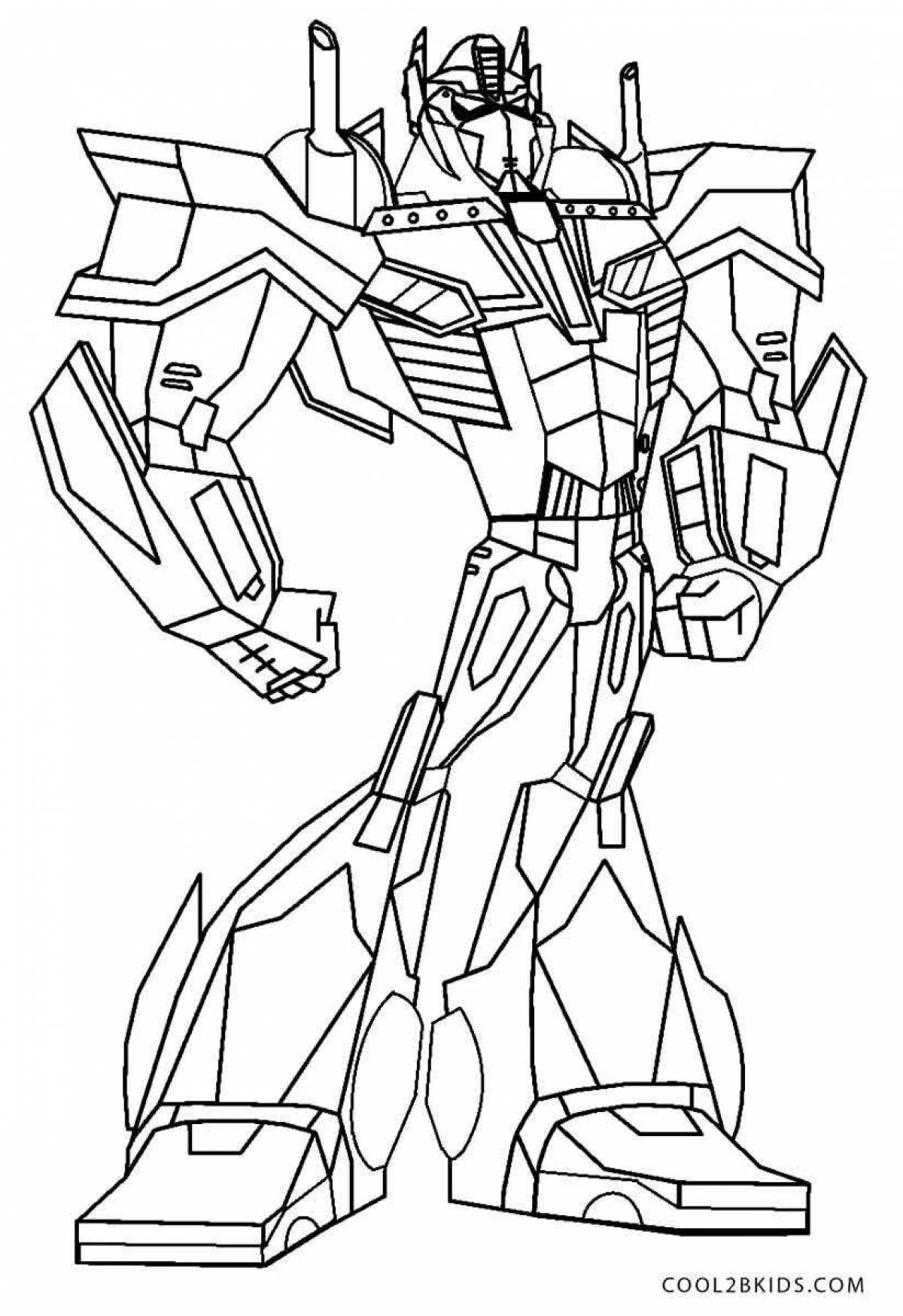 Colorful transformers coloring book for children 6-7 years old
