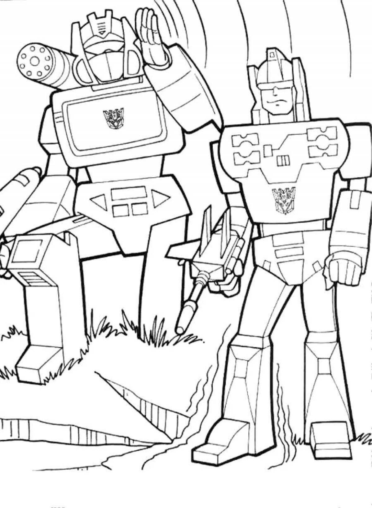 Colored transformers coloring pages for children 6-7 years old